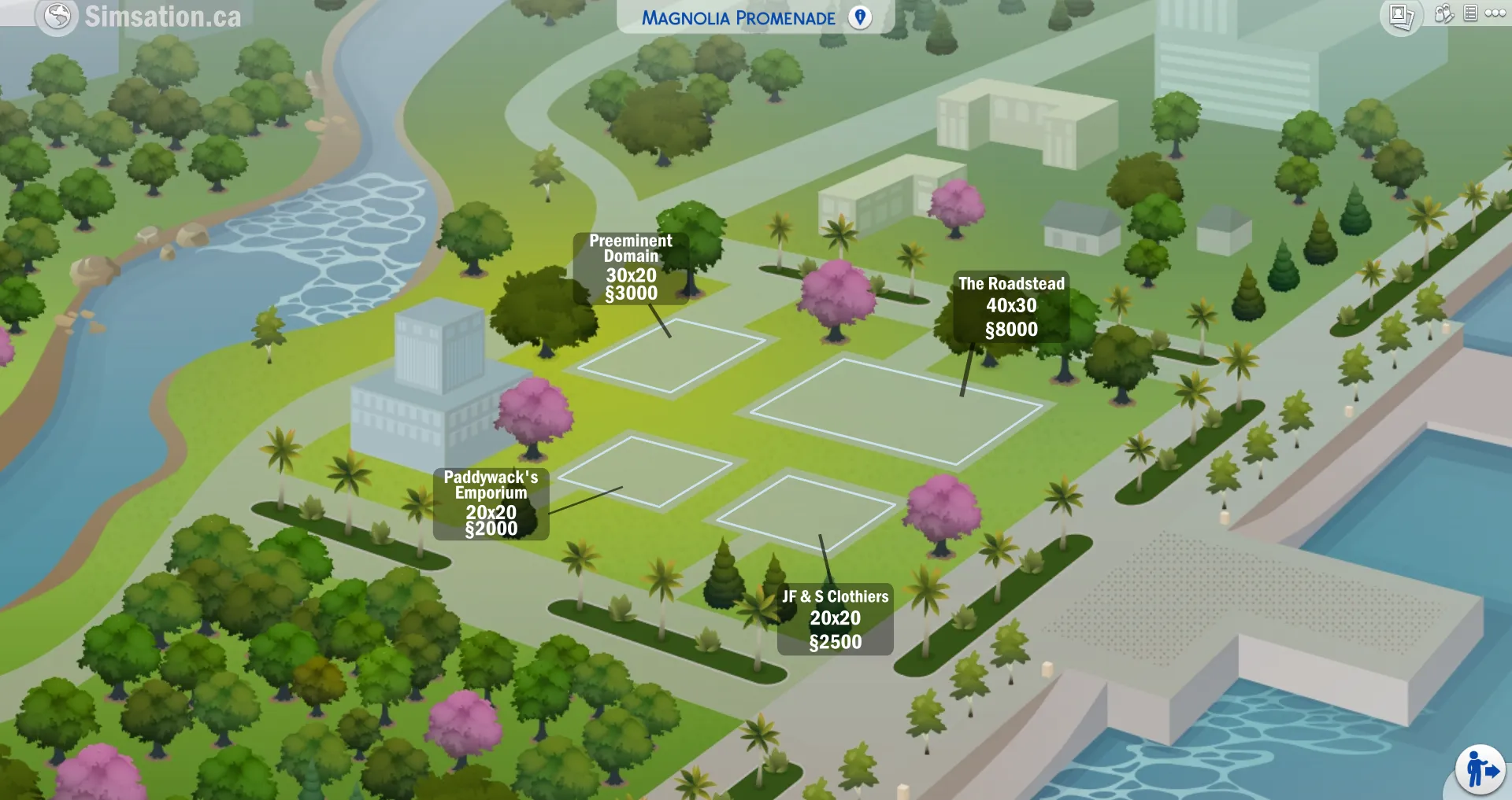 Labelled map of Magnolia Promenade showing bulldozed lots